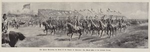 The Queen reviewing the Army of the Empire at Aldershot, the March Past of the Colonial Troops by G.S. Amato